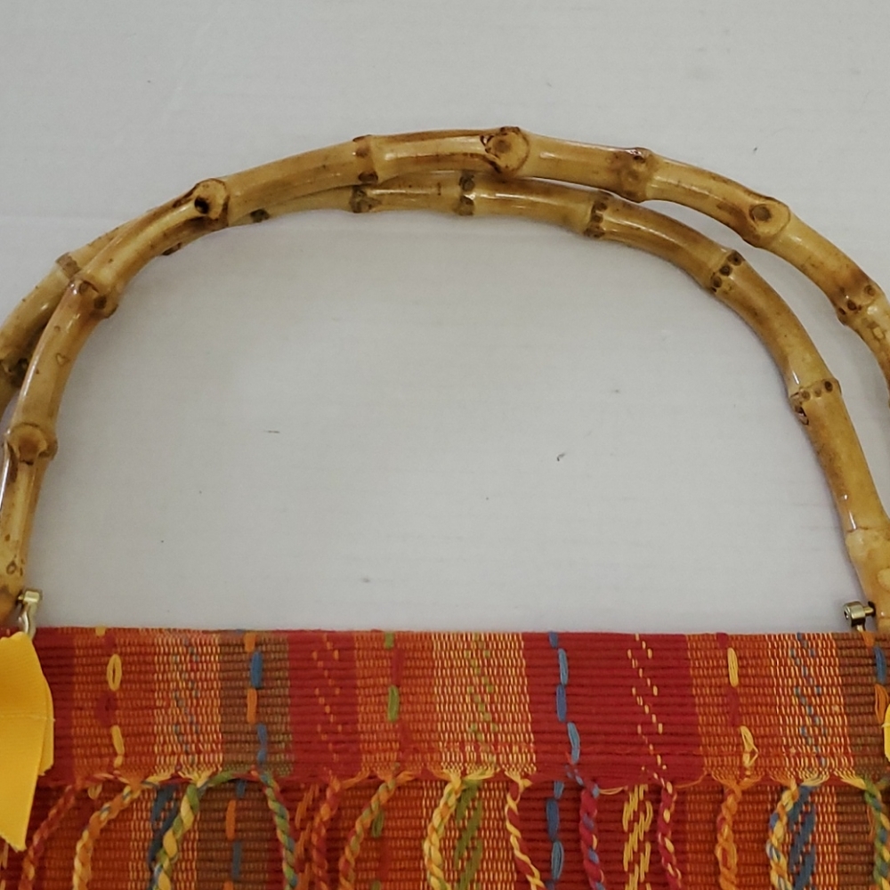 Rust Multicolored Fringe Envelope Handbag - image 4